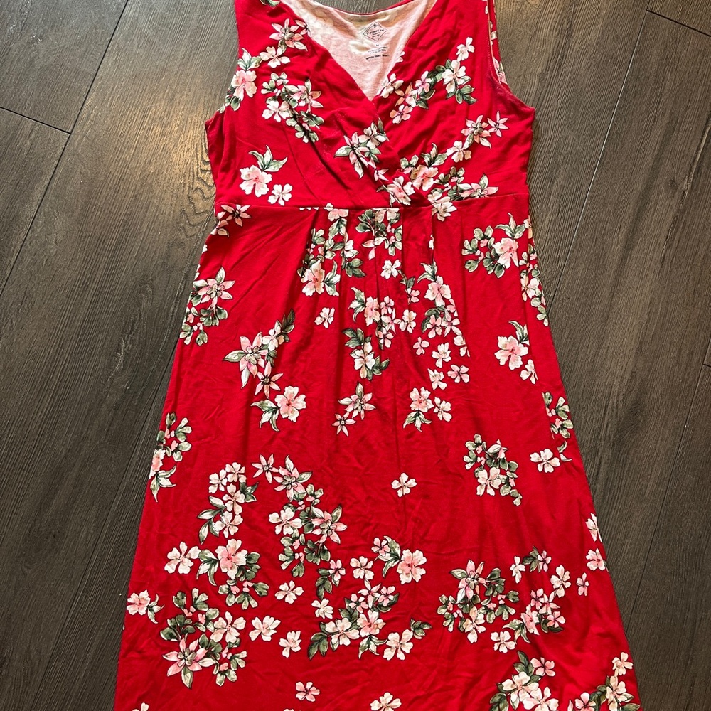 Floral Red Dress
